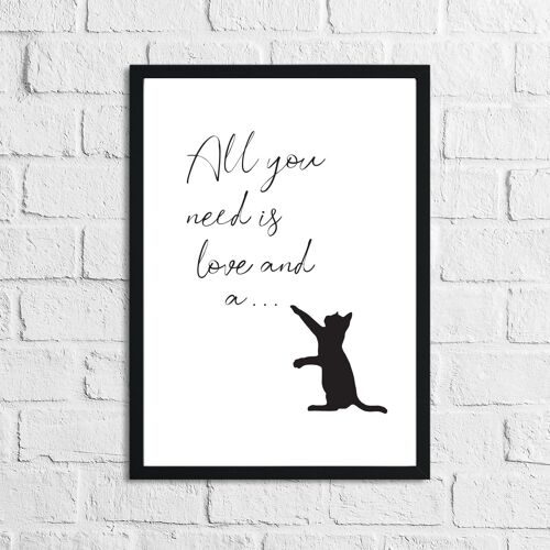 All You Need Is Love A Cat Animal Print A3 Normal