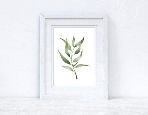 Greens Watercolour Leaves 4 Bedroom Home Print A5 Normal