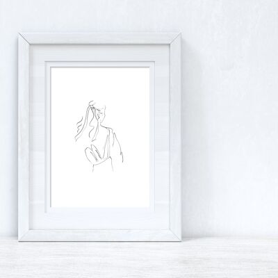 Line Work Woman With Bag Simple Home Bedroom Dressing Room P A5 Normal