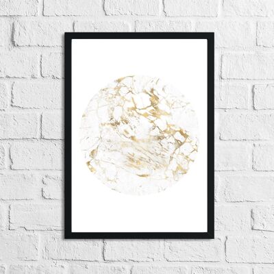 Marbre Blanc Or Cercle Home Simple Home Print A5 Haute Brillance