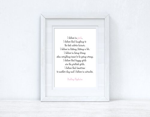 I Believe In Pink Inspirational Simple Home Print A5 Normal