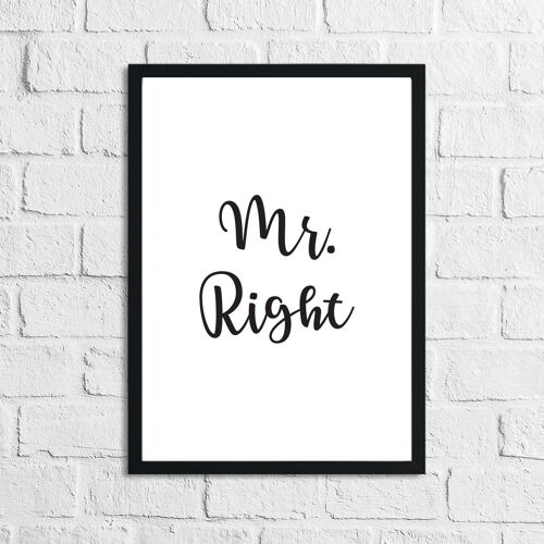 Mr Right Mrs Always Right Bedroom Simple Set Of 2 A2 Normal