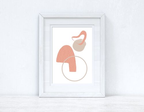 Peach Pink Beige Abstract 2 Colour Shapes Home Print A2 Normal