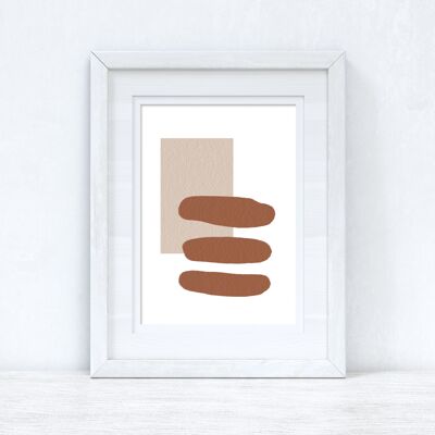 Beige Terracotta Brown Abstract 1 Colour Shapes Home Print A5 High Gloss