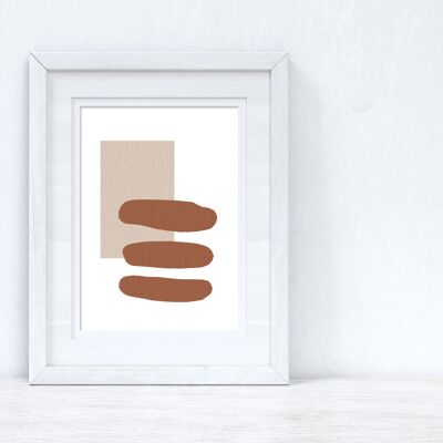 Beige Terracotta Brown Abstract 1 Colour Shapes Home Print A4 High Gloss