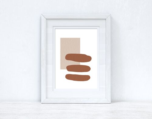Beige Terracotta Brown Abstract 1 Colour Shapes Home Print A3 High Gloss