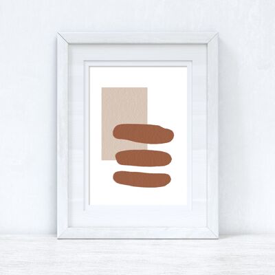 Beige Terracotta Brown Abstract 1 Colour Shapes Home Print A2 High Gloss