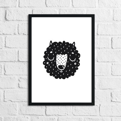 Scandinave Lama Childrens Nursery Room Print A5 Haute Brillance