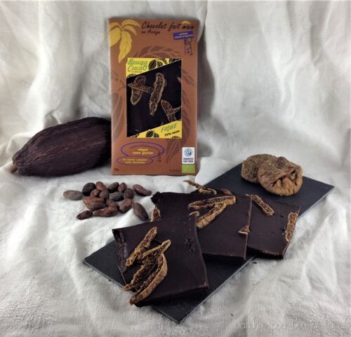 Tablette chocolat 75% figue, 70g