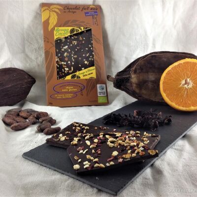 Tavoletta di cioccolato 75% arancia-ibisco, 70g