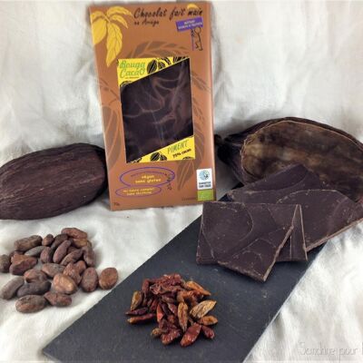 Barra de chocolate 75% chile, 70g