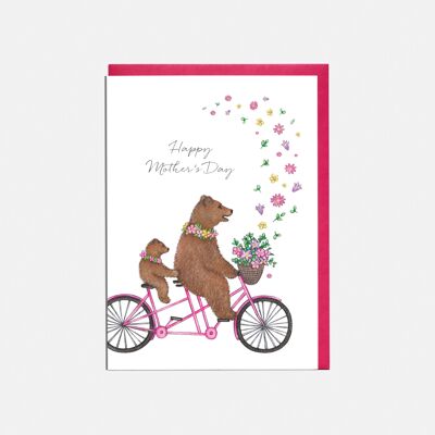 Bears & Tandem Mother's Day Card - 'Happy Mother's Day'