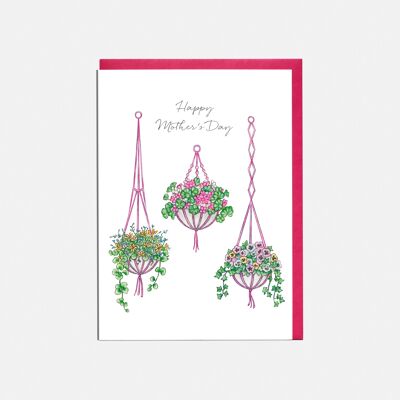 Hanging Baskets Mother's Day Card - 'Happy Mother's Day'