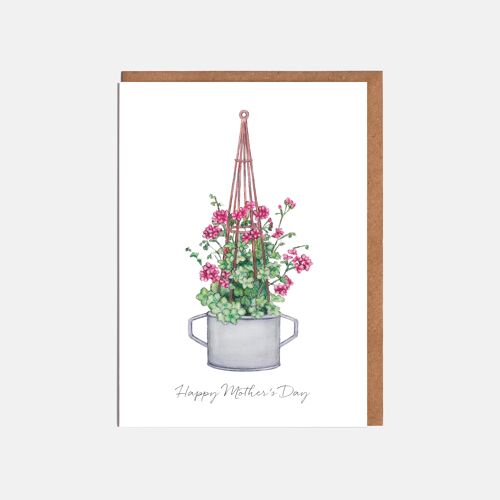 Trailing Geranium Mother's Day Card - 'Happy Mother's Day'