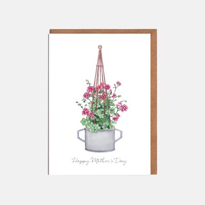 Trailing Geranium Mother's Day Card - 'Happy Mother's Day'