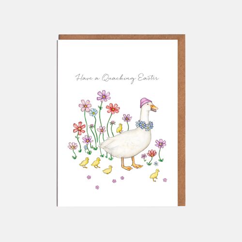 Goose Easter Card - 'Have a Quacking Easter'