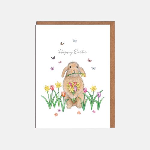 Rabbit Easter Card - 'Happy Easter'