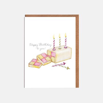 Battenberg Birthday Card- 'Happy Birthday to you!'