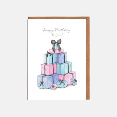 Presents Birthday Card - 'Happy Birthday to you!'