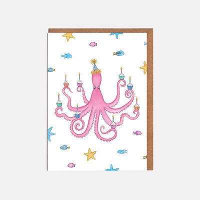 Oktopus-Geburtstagskarte