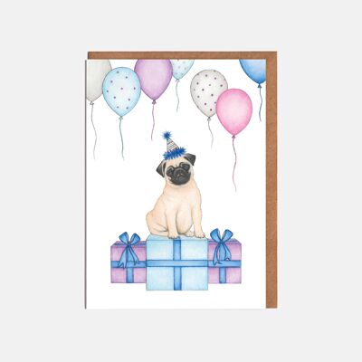 Pug Birthday Card