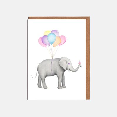 Tarjeta en blanco de elefante