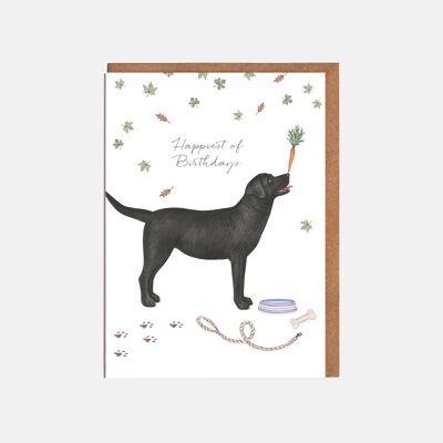 Tarjeta de cumpleaños de Labrador - 'El más feliz de los cumpleaños'
