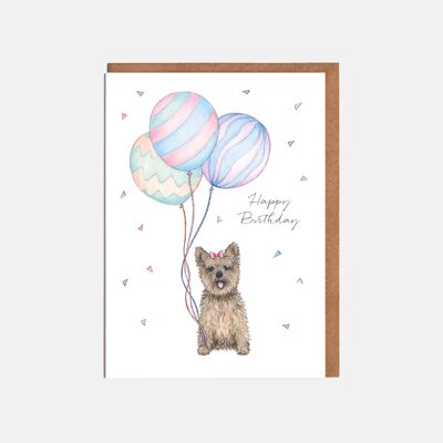 Tarjeta de cumpleaños Terrier - 'Feliz cumpleaños'