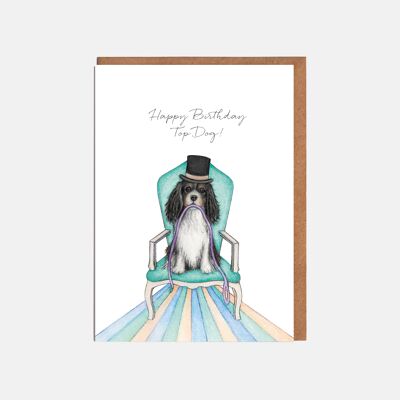 Spaniel-Geburtstagskarte - "Happy Birthday Platzhirsch!"