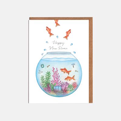 Fish Bowl New Home Card - 'Feliz nuevo hogar'