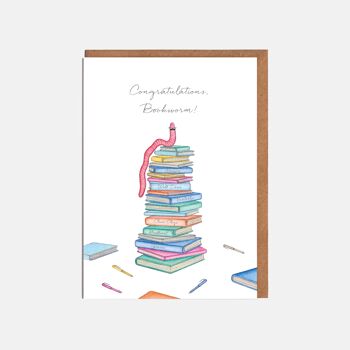 Bookworm bien fait carte - 'Félicitations, Bookworm !'