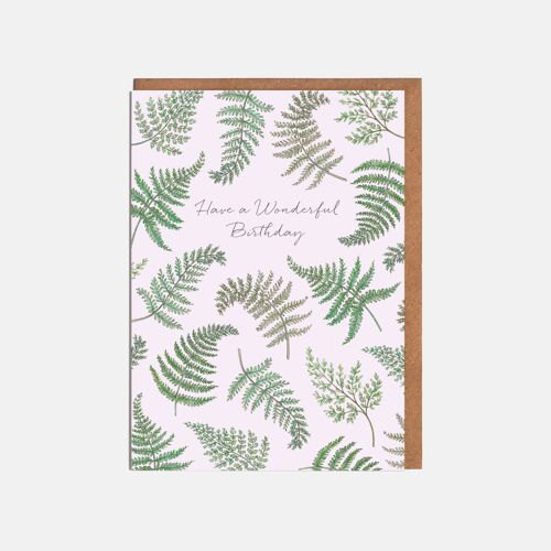 Fern Botanical Birthday Card – 'Have a Wonderful Birthday'