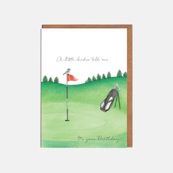 Golf Card - "Un petit oiseau m'a dit, c'est ton anniversaire !"