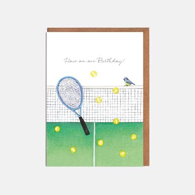 Tennis-Geburtstagskarte – „Have an ace Birthday!“