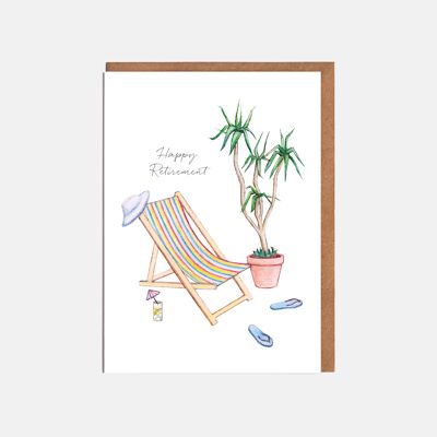 Deck Chair Retirement Card - 'Happy Retirement'