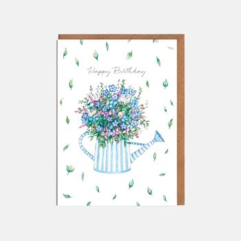 Carte d'anniversaire arrosoir - 'Happy Birthday'