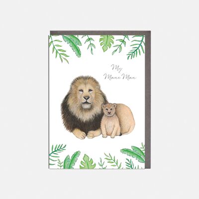 Lion & Cub Father's Day Card - 'My Mane Man'