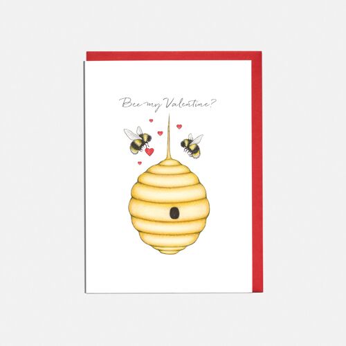 Bee Hive Valentines Day Card - 'Bee My Valentine?'