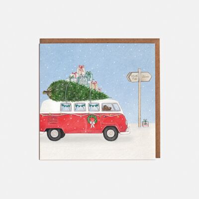 Camper Van Christmas Card - Blank