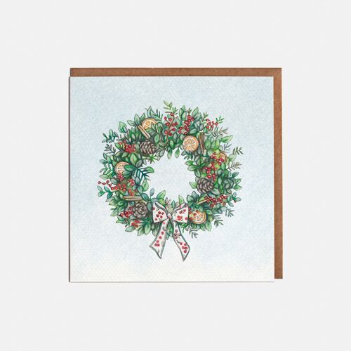 Wreath Christmas Card - Blank