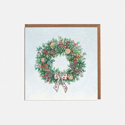 Wreath Christmas Card - Blank