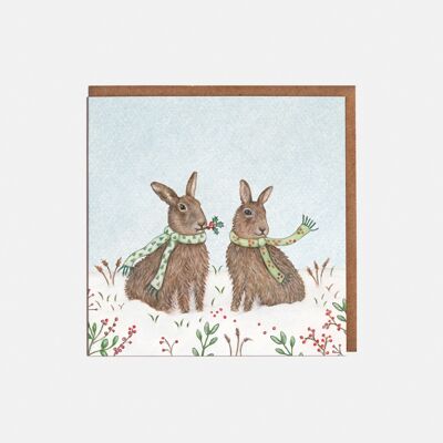 Hare Christmas Card - Blank