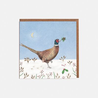 Cartolina di Natale del fagiano - vuota
