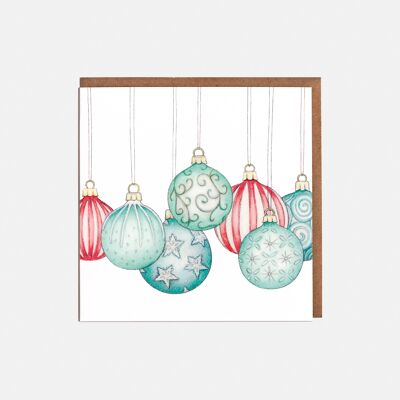 Bauble Christmas Card - Blank