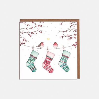 Stockings Christmas Card - Blank