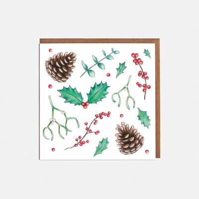 Foliage Christmas Card - Blank