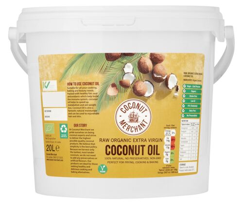 Organic Extra Virgin Coconut Oil 20L
