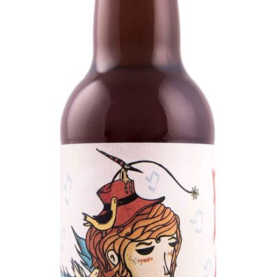 Bottiglia di birra rossa 33 cl.