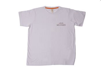 L'amour accueille un t-shirt unisexe blanc 7
