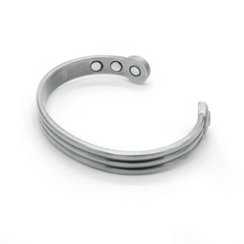 Bracelet jonc magnétique Axle Pewter Torque - grand 1